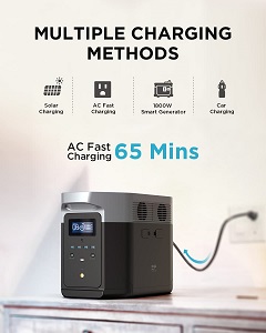 Solar Powered Portable Generator for your Home. EF ECOFLOW Delta Max solar powered portable generator.